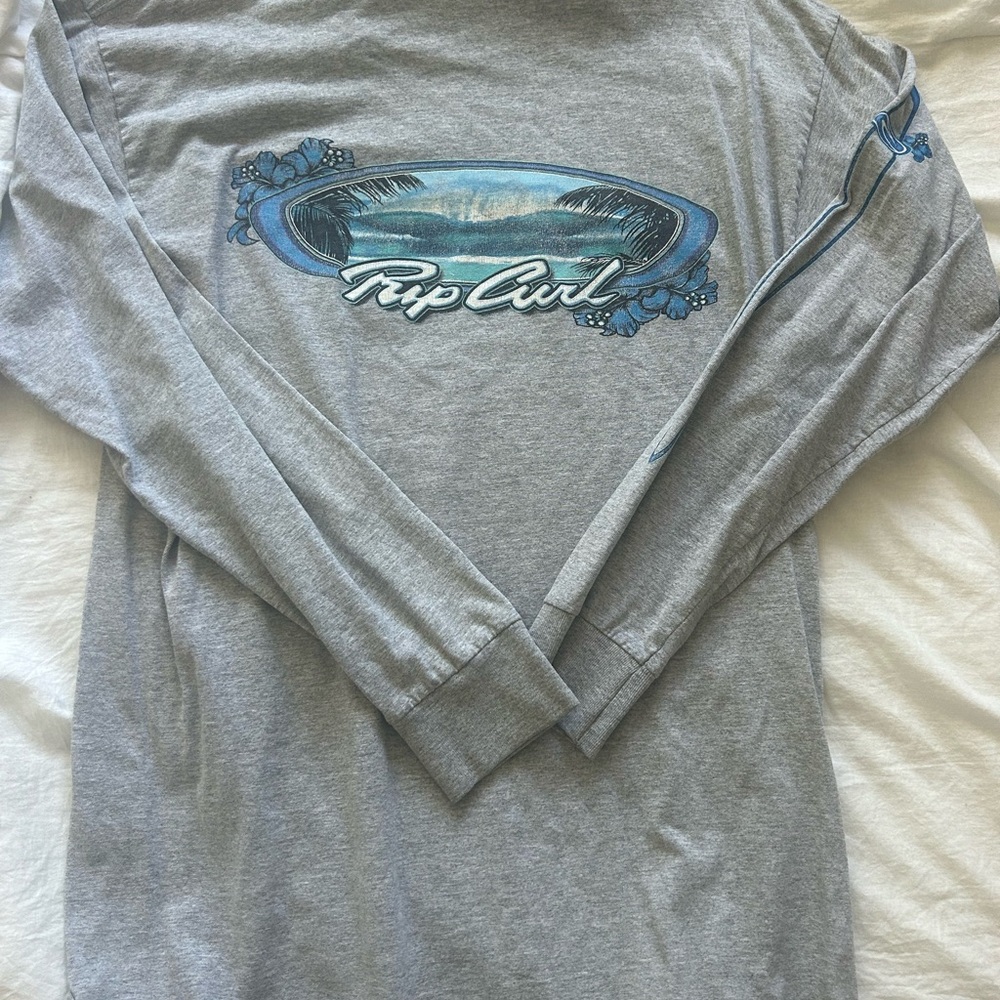 Vintage Rip Curl Gray Long Sleeve Men's Shirt
